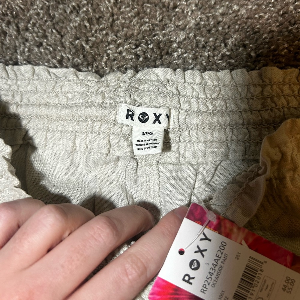 NWT Roxy Lightweight Drawstring Linen Pants - Cre… - image 5